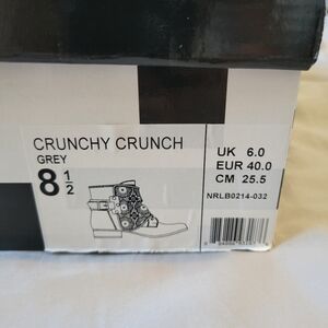 Gray lace overlay boots 8.5